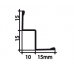 Теневой пристенный уголок 15х10х15х15 мм для панелей в кромке Х, М, Z,D, и E24L10, E15L10