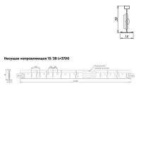 Подвесная система Албес T-15/38 Prim рейка несущая высота профиля 38мм, длина 3700мм, белый
