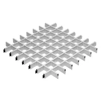 Грильято ячейка 60х60, высота 50 мм, ширина 10 мм, супер-хром