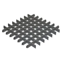 Грильято ячейка 75x75, высота 40 мм, ширина 10 мм, металлик матовый