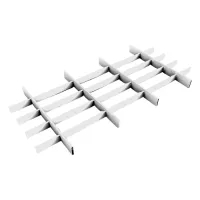 Грильято Жалюзи ячейка 300x120 мм, супер-хром, высота 30 / 50 мм, ширина 10 мм