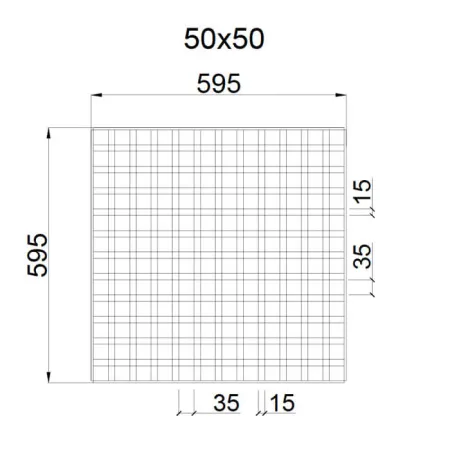 Грильято GL-15 ячейка 50x50, высота 47 мм, ширина 15 мм, черный
