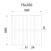 Грильято GL-24 Жалюзи ячейка 75x300, высота 34 мм, ширина 24 мм, металлик