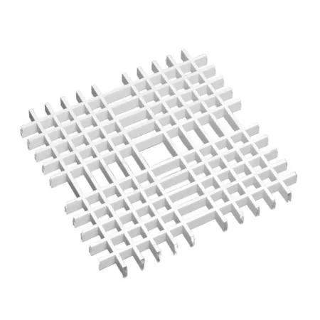 Грильято Нестандартная ячейка Модель 8 ячейка 50х50х100мм, белый матовый, высота 40 мм, ширина 10 мм