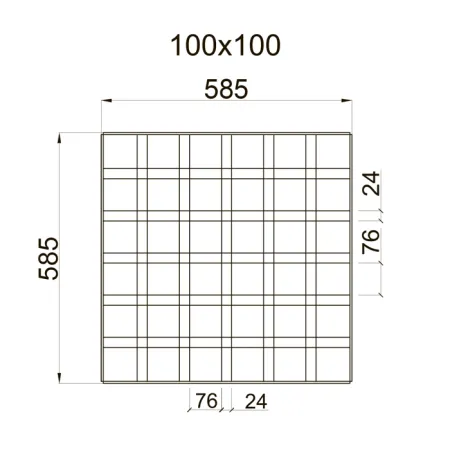 Грильято GL-24 ячейка 100x100, высота 34 мм, ширина 24 мм, белый матовый