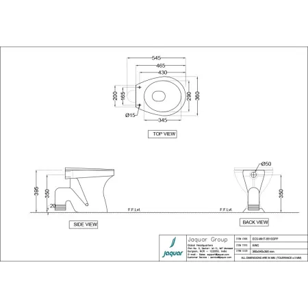Унитаз напольный Essco Elements ECS-WHT-551SSPP Белый