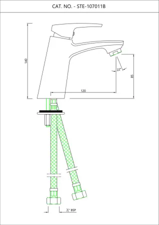 Однорычажный смеситель для раковины Essco Stella STE-107011B Хром