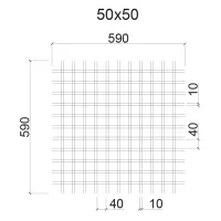 Грильято ячейка 50х50, высота 40 мм, ширина 10 мм, Палитра RAL