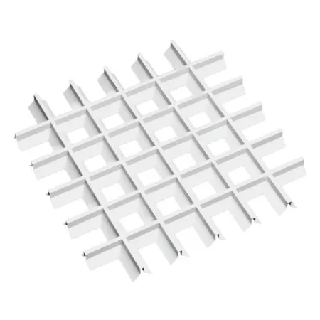 Грильято Пирамидальный ячейка 100х100мм, белый матовый, высота 35 мм, ширина 10 мм