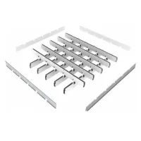 Грильято GL-24 ячейка 75x75, высота 34 мм, ширина 24 мм, металлик