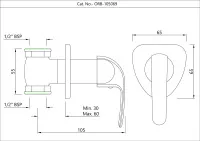 Настенный запорный клапан Essco Orbit ORB-CHR-105069 Хром