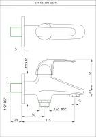 Двухходовой смесители с фланцем Essco Orbit ORB-CHR-105041 Хром