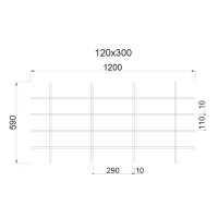 Грильято Жалюзи ячейка 300x120 мм, белый матовый, высота 30 / 50 мм, ширина 10 мм