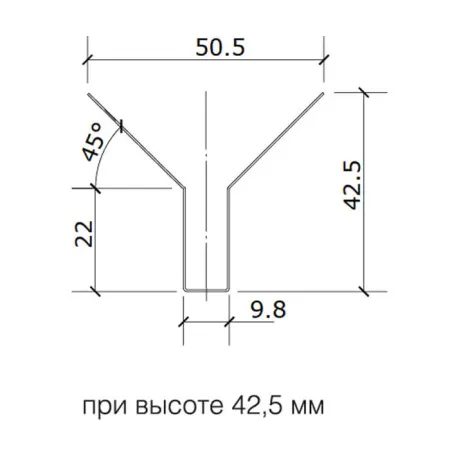 Грильято Пирамидальный ячейка 75х75мм, металлик матовый, высота 42.5 мм, ширина 10 мм