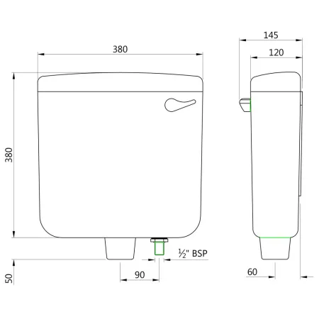 Настенный бачок Essco ESH-WHT-184NL Белый