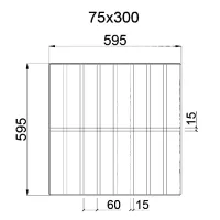 Грильято GL-15 Жалюзи ячейка 75x300, высота 37 мм, ширина 15 мм, белый матовый