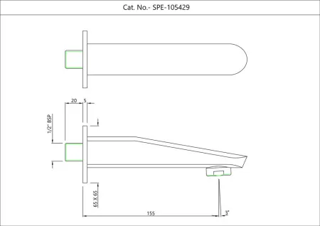 Излив для ванны Essco Orbit SPE-CHR-105429 Хром