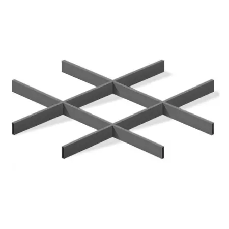 Грильято ячейка 200x200, высота 30 мм, ширина 5 мм, металлик матовый