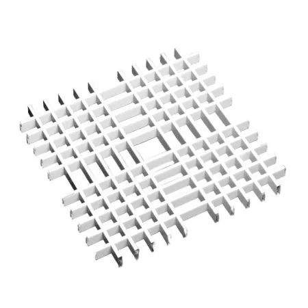 Грильято Нестандартная ячейка Модель 8 ячейка 50х50х100мм, супер-хром, высота 40 мм, ширина 10 мм