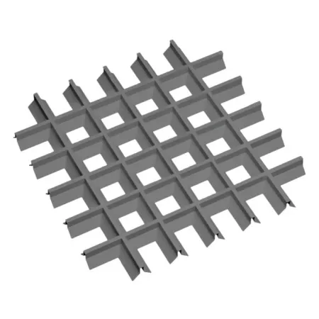 Грильято Пирамидальный ячейка 100х100мм, металлик матовый, высота 35 мм, ширина 10 мм