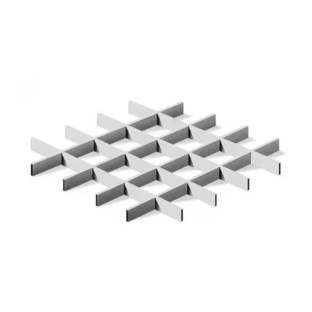 Грильято ячейка 120x120, высота 30 мм, ширина 10 мм, супер-хром