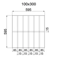 Грильято GL-15 Жалюзи ячейка 100x300, высота 37 мм, ширина 15 мм, белый матовый