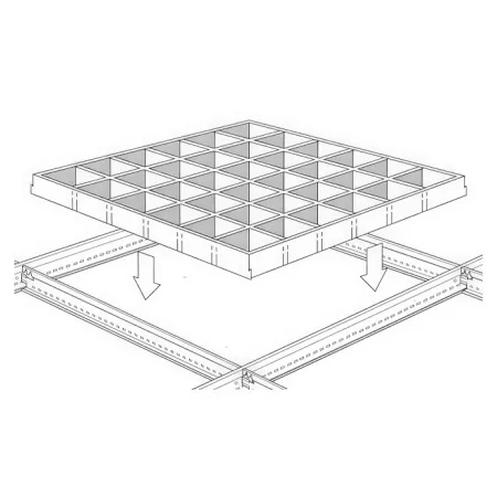 Грильято GL-15 ячейка 150x150, высота 47 мм, ширина 15 мм, окраска по RAL