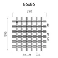 Грильято Пирамидальный ячейка 86х86мм, окраска по RAL, высота 35 мм, ширина 10 мм
