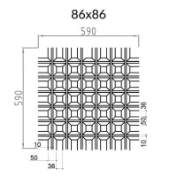 Грильято Пирамидальный ячейка 86х86мм, металлик матовый, высота 42.5 мм, ширина 10 мм