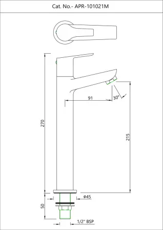 Кран для раковины Essco Aspire APR-CHR-101021M Хром