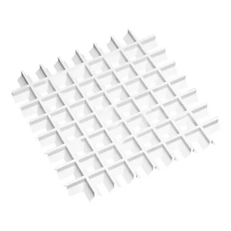 Грильято Пирамидальный ячейка 75х75мм, белый матовый, высота 35 мм, ширина 10 мм