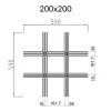 Грильято Пирамидальный ячейка 200х200мм, металлик, высота 35 мм, ширина 10 мм