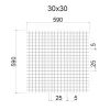 Грильято ячейка 30х30, высота 30 мм, ширина 5 мм, металлик матовый