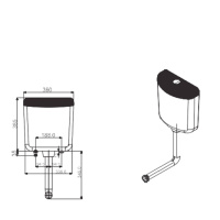 Настенный бачок Essco ESH-WHT-184NBTL Белый с черной крышкой