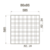 Грильято GL-24 ячейка 86x86, высота 34 мм, ширина 24 мм, окраска по RAL