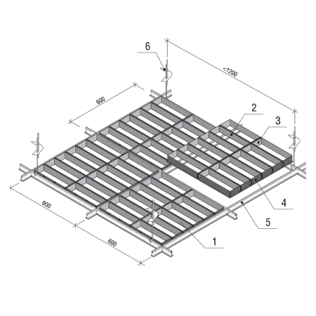 Грильято GL-24 Жалюзи ячейка 75x300, высота 34 мм, ширина 24 мм, окраска по RAL
