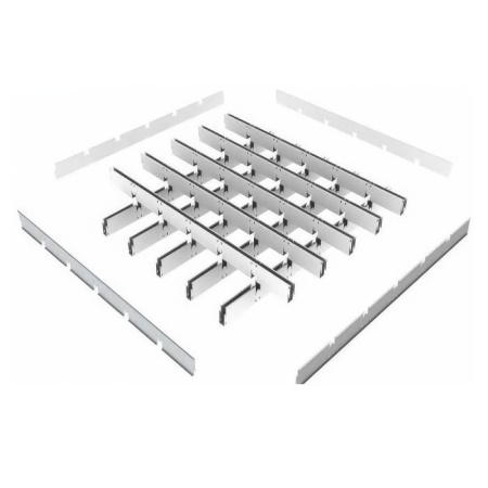 Грильято GL-15 ячейка 75x75, высота 47 мм, ширина 15 мм, белый матовый